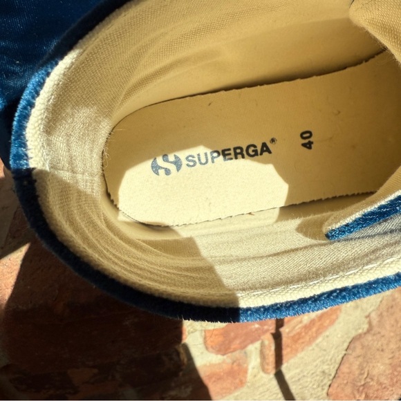 Superga Blue Velvet High-Top Sneakers - Picture 9 of 9